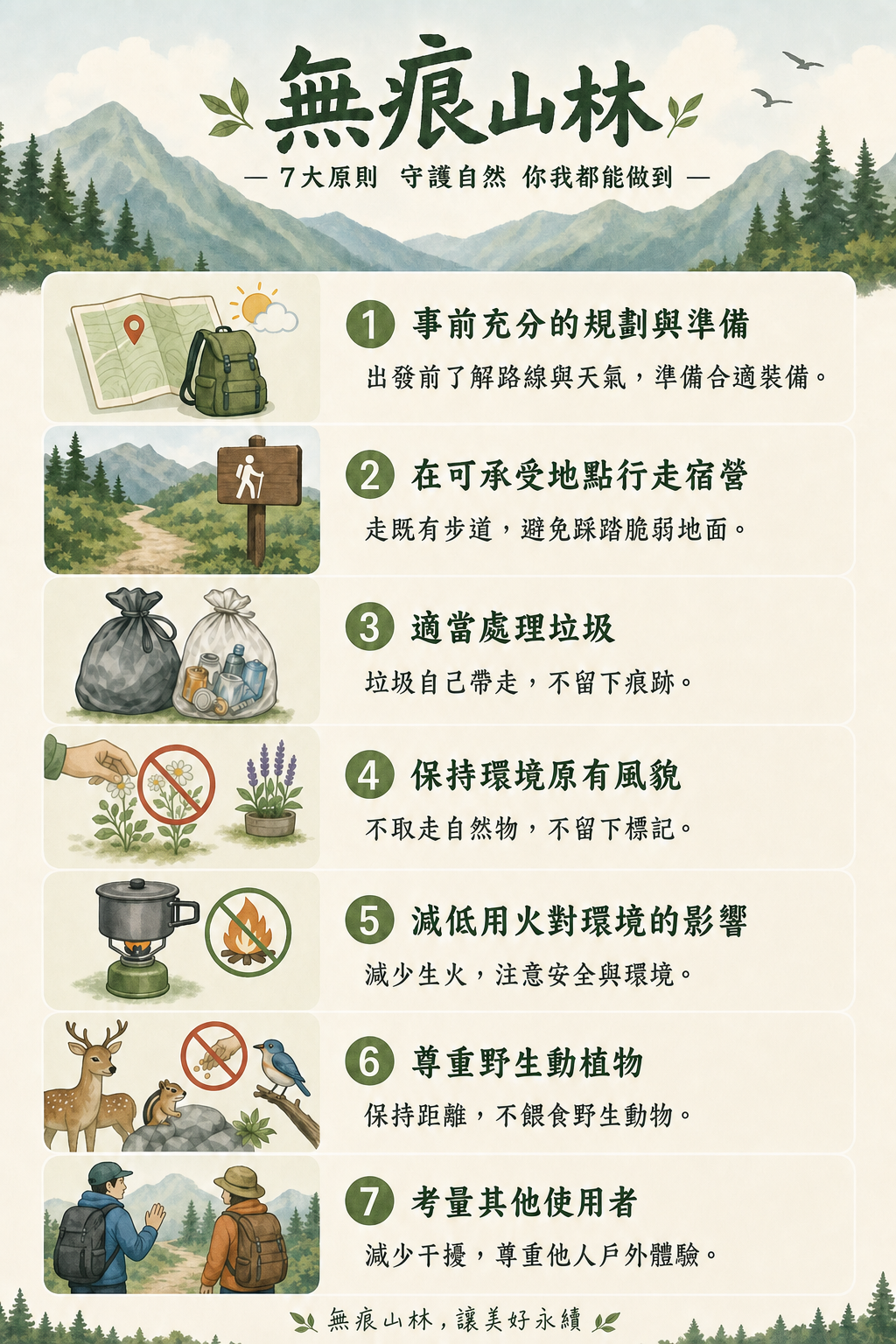 無痕山林7大原則
